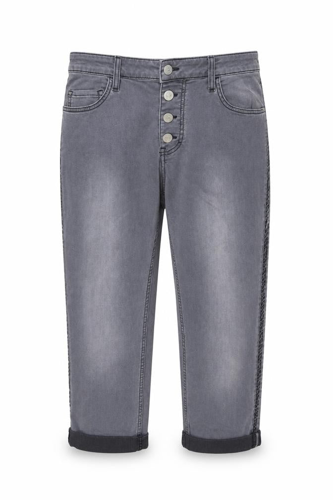 Rebecca Womens Grey Cotton Cropped Jeans Size 30 in L23 in Regular Button