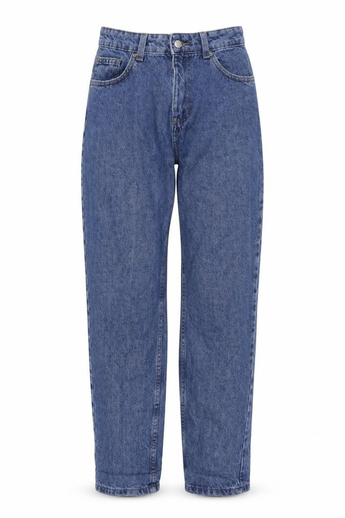 Denim & Co. Womens Blue Cotton Straight Jeans Size 10 L27 in Regular Button