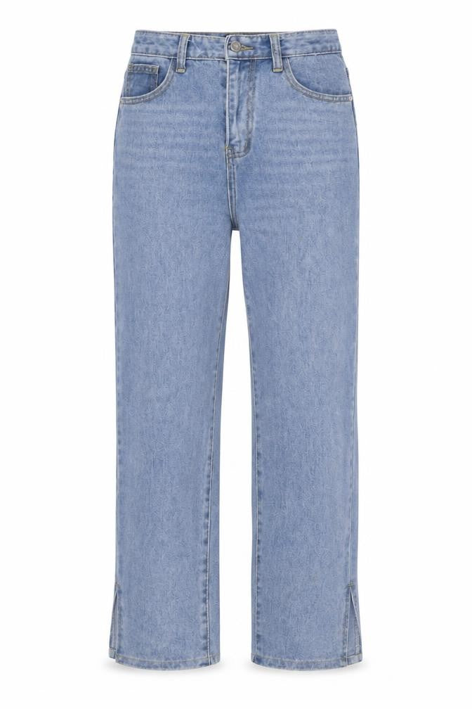 Momokrom Womens Blue Cotton Mom Jeans Size 8 L32 in Regular Button