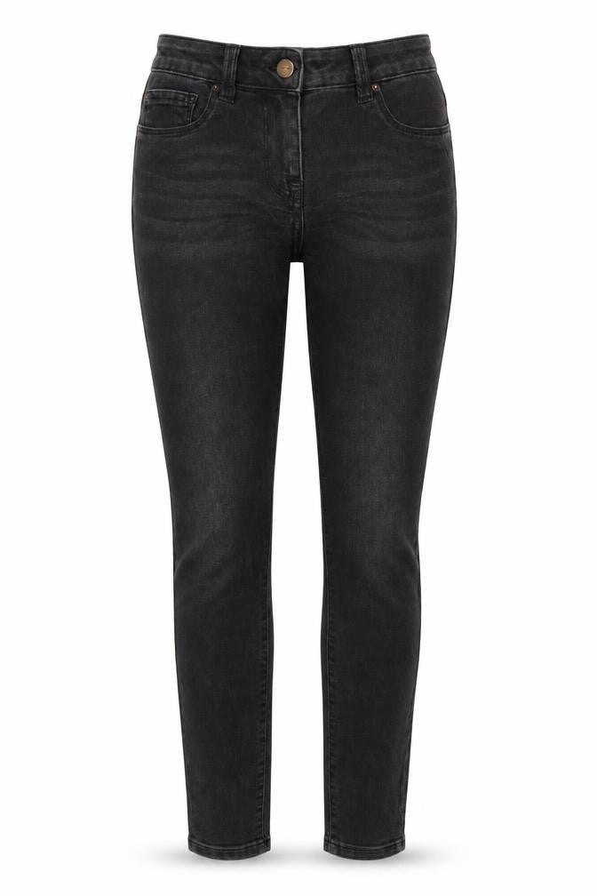 NEXT Womens Grey Cotton Skinny Jeans Size 8 L31 in Regular Button