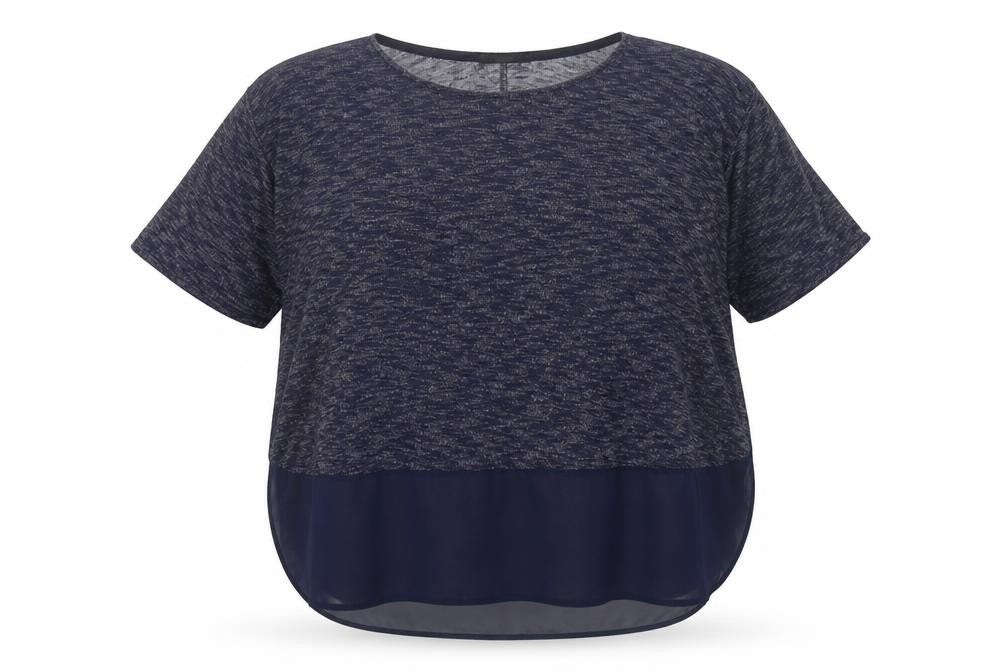 Front view of George women’s blue boat neck polyester jumper, size UK 14