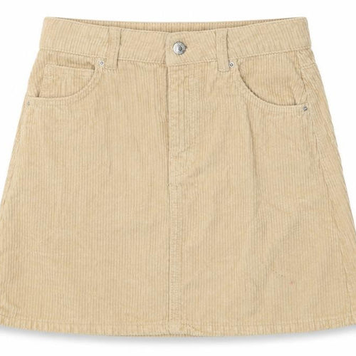 Topshop Womens Beige Cotton A-Line Skirt Size 6 Zip