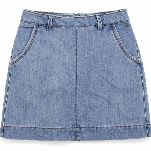 LFT Denim Womens Blue Cotton A-Line Skirt Size S Zip