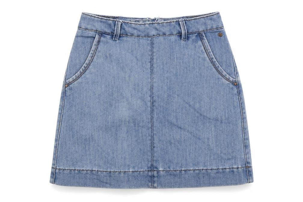 LFT Denim Womens Blue Cotton A-Line Skirt Size S Zip