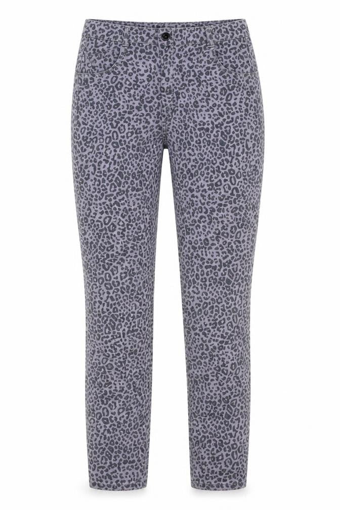 George Girls Purple Animal Print Cotton Skinny Jeans Size 13-14 Years Regular Zip