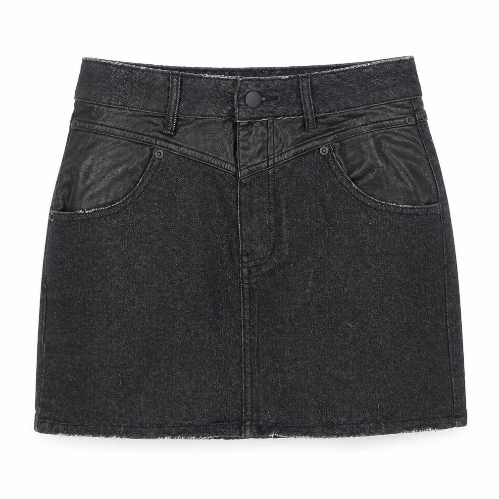 Tiger Mist Womens Black Cotton Mini Skirt Size S Zip - Pleather
