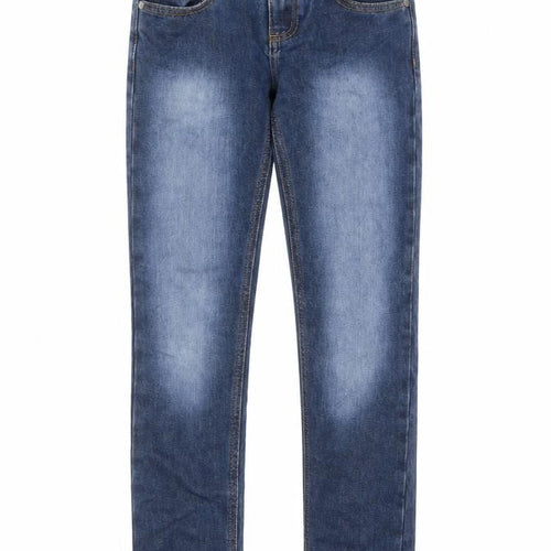G-72 Denim Girls Blue Cotton Skinny Jeans Size 12-13 Years Regular Zip - Washed look