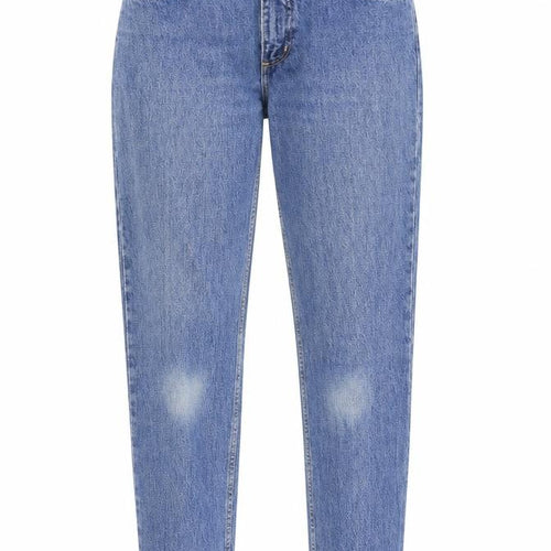 Lands' End Womens Blue Cotton Tapered Jeans Size 8 L30 in Regular Zip