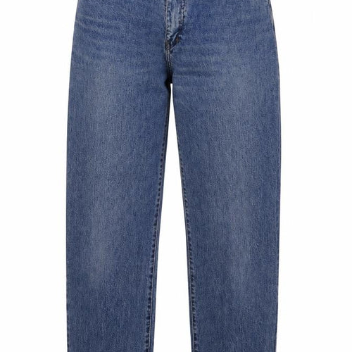 Preworn Womens Blue Cotton Straight Jeans Size 32 in L31 in Regular Button
