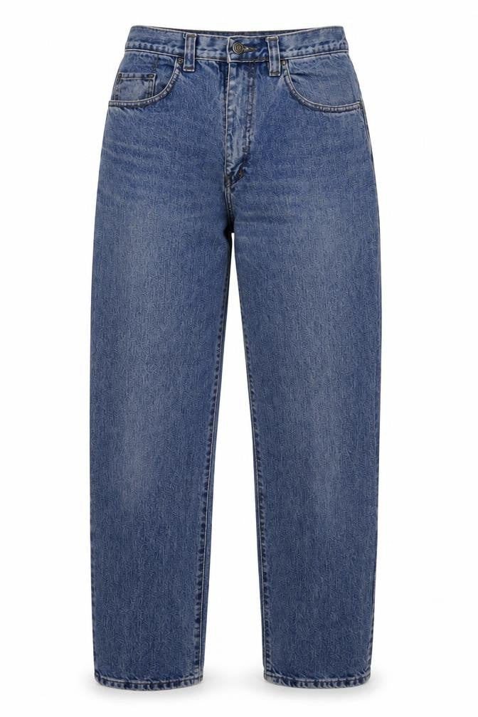 Preworn Womens Blue Cotton Straight Jeans Size 32 in L31 in Regular Button