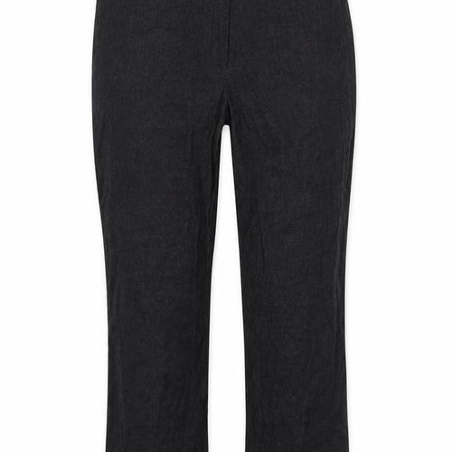 Hawkin Womens Grey Cotton Trousers Size L L25 in Regular Hook & Eye