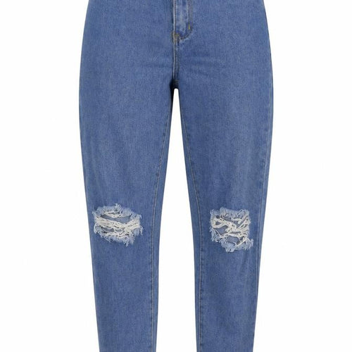 Boohoo Womens Blue Cotton Mom Jeans Size 8 L28 in Regular Button