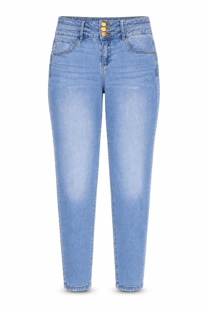 Primark Womens Blue 100% Cotton Tapered Jeans Size 10 L26 in Regular Zip