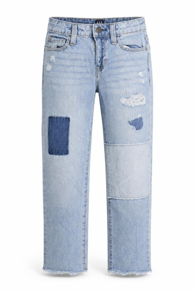 Gap Girls Blue 100% Cotton Straight Jeans Size 7 Years Regular Zip