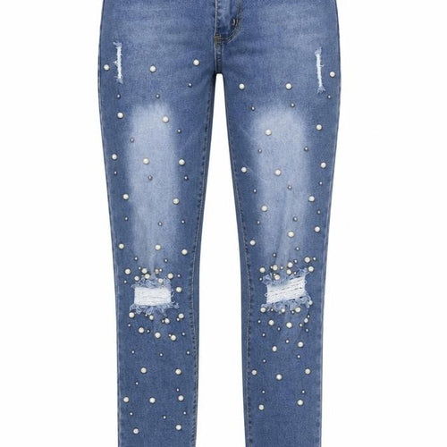 Preworn Womens Blue 100% Cotton Skinny Jeans Size S L30 in Regular Zip - Distressed Look