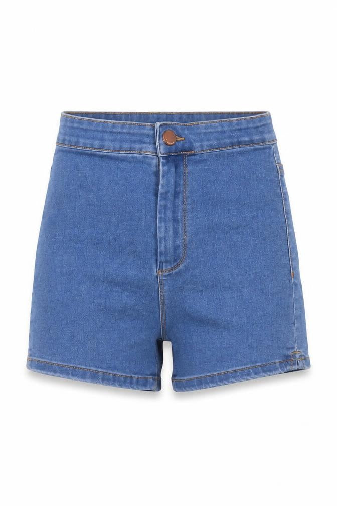 Denim & Co. Womens Blue Cotton Hot Pants Shorts Size 4 L3 in Regular Button