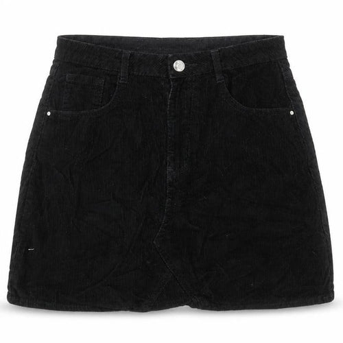 Denim & Co. Womens Black Cotton A-Line Skirt Size 10 Button