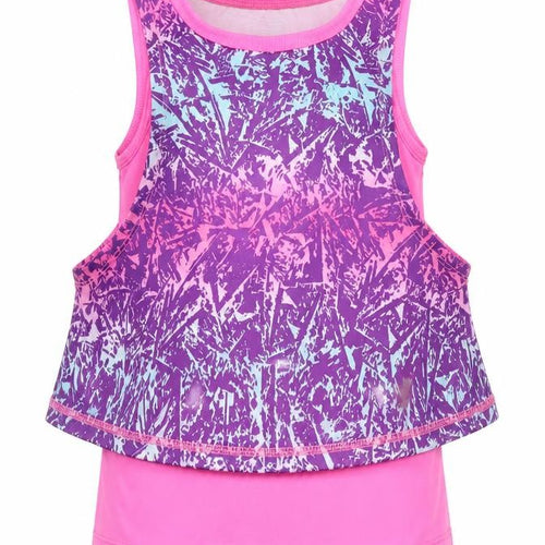 Lonsdale Girls Multicoloured Geometric Polyester Basic Tank Size 9-10 Years Round Neck Pullover - Fitness
