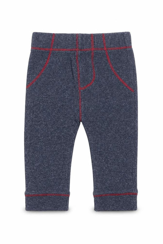 Front view of George Baby Blue Cotton Track Pants Trousers, size 3-6, Months Pullover - Rabbit, Contrasting Trim