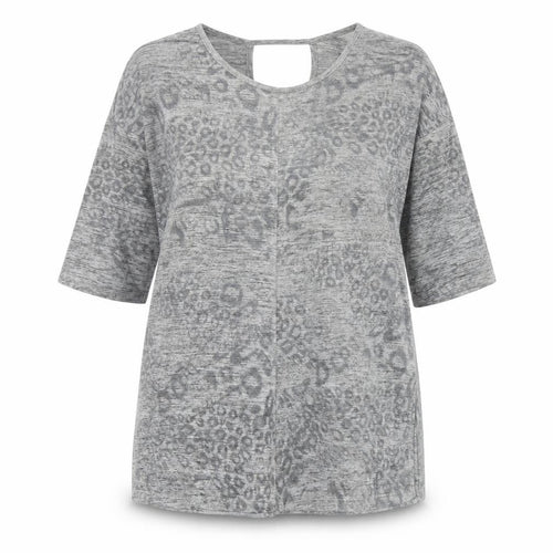George Womens Grey Scoop Neck Animal Print Polyester Tunic Jumper Size 14 - Leopard Print