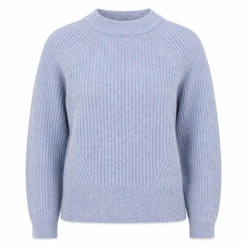 Marks and Spencer Womens Blue Round Neck Acrylic Henley Jumper Size M