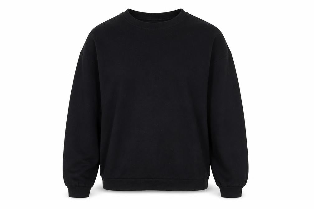 Front view of I SAW IT FIRST women’s black cotton pullover sweatshirt, size XL, pullover