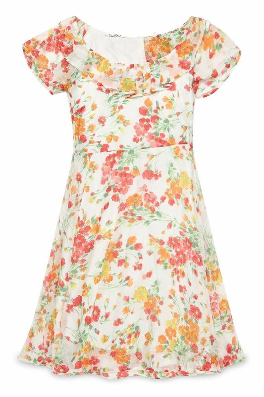Front view of George women’s multicoloured floral polyester a-line, size UK 8, round neck pullover