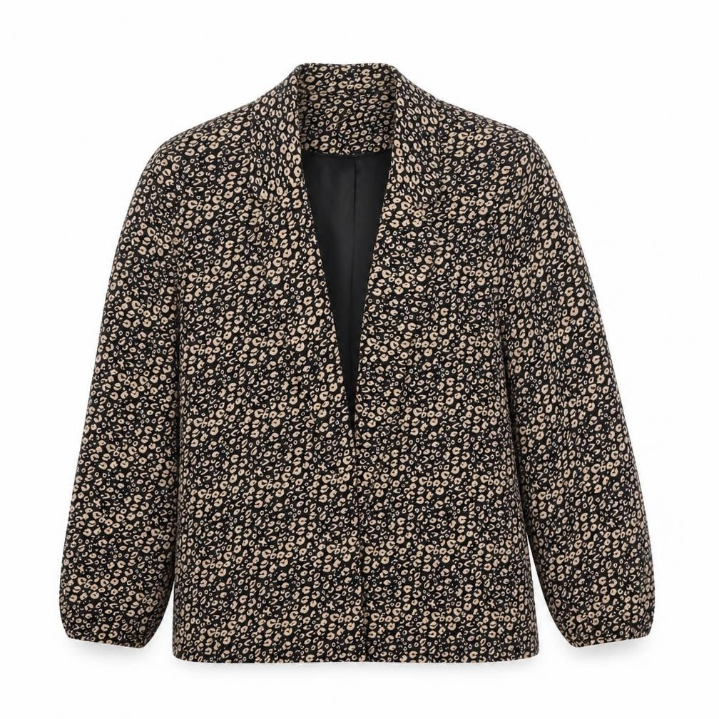 Front view of Tu women’s brown animal print jacket blazer, size UK 10