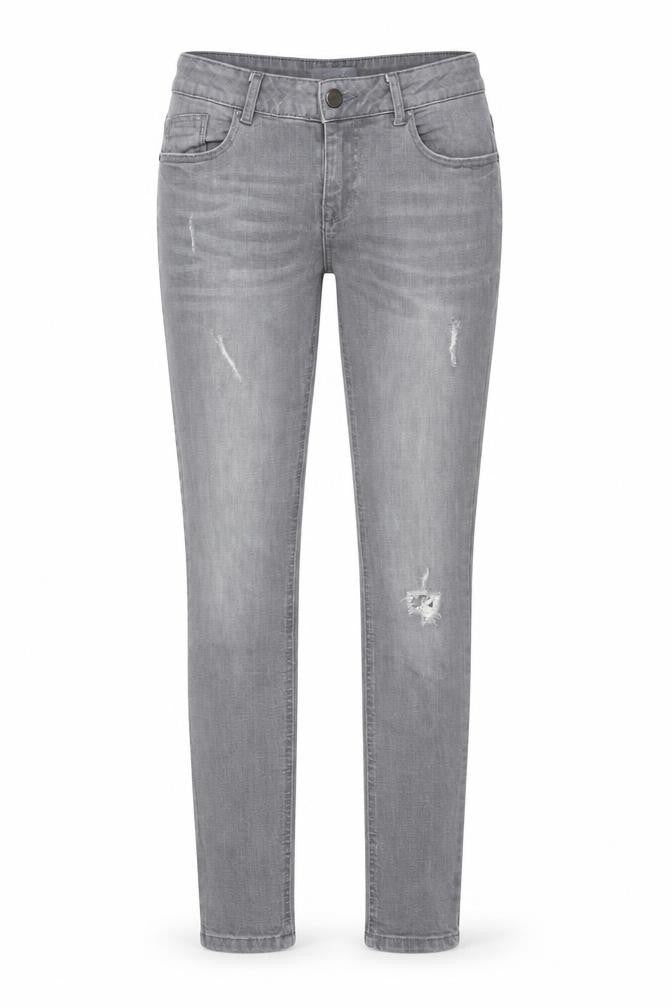 Casey Womens Grey Cotton Straight Jeans Size 10 L28 in Regular Zip