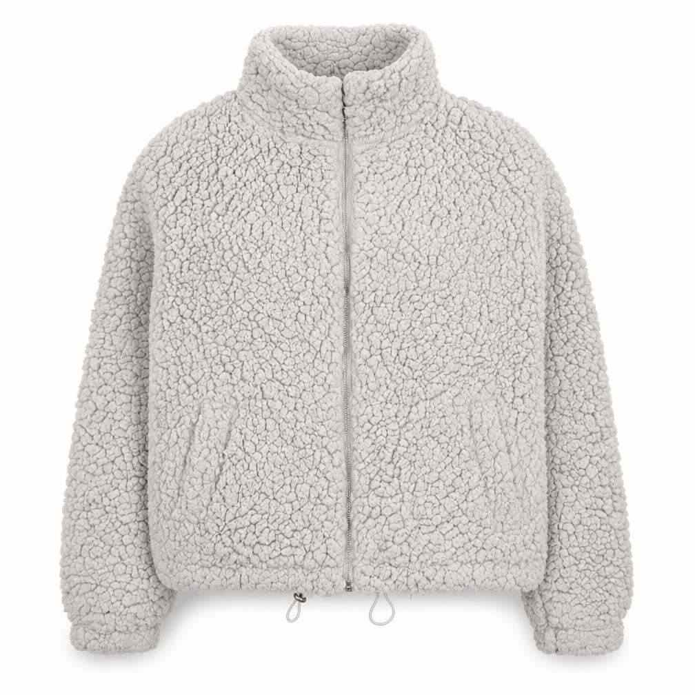 Front view of New Look women’s grey jacket coat, size S, zip
