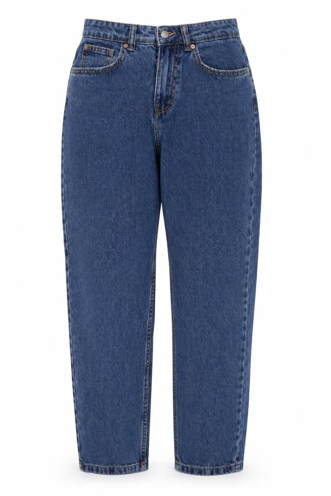 Denim & Co. Womens Blue Cotton Straight Jeans Size 8 L27 in Regular Button