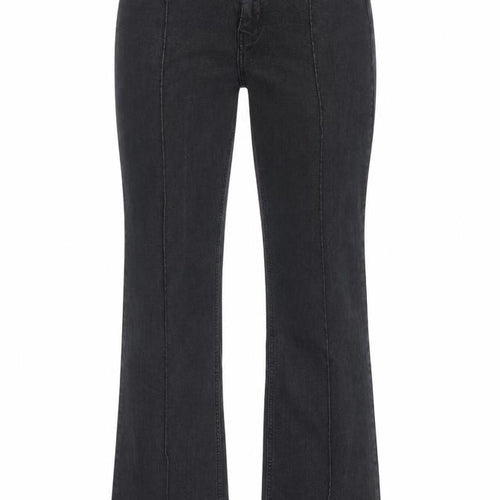 Topshop Womens Black Cotton Bootcut Jeans Size 28 in L32 in Regular Zip