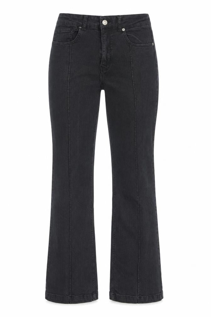 Topshop Womens Black Cotton Bootcut Jeans Size 28 in L32 in Regular Zip