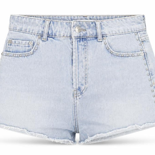 Bolongaro Trevor Womens Blue Cotton Hot Pants Shorts Size 27 in Regular Zip - Distressed Look
