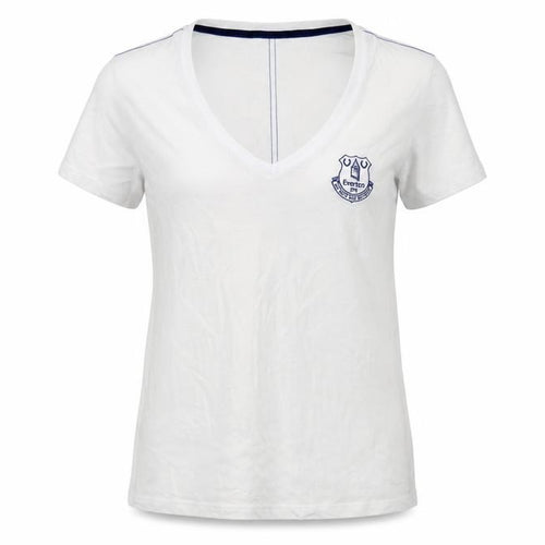 Fanatics Womens White Cotton Basic T-Shirt Size 18 V-Neck - Everton FC