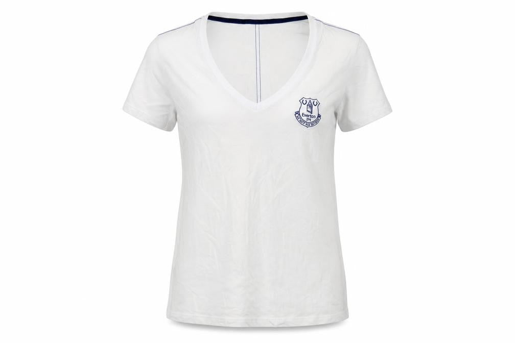 Fanatics Womens White Cotton Basic T-Shirt Size 18 V-Neck - Everton FC