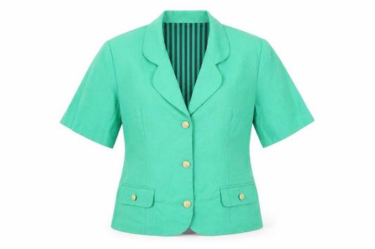 Front view of George women’s green jacket, size UK 12, button