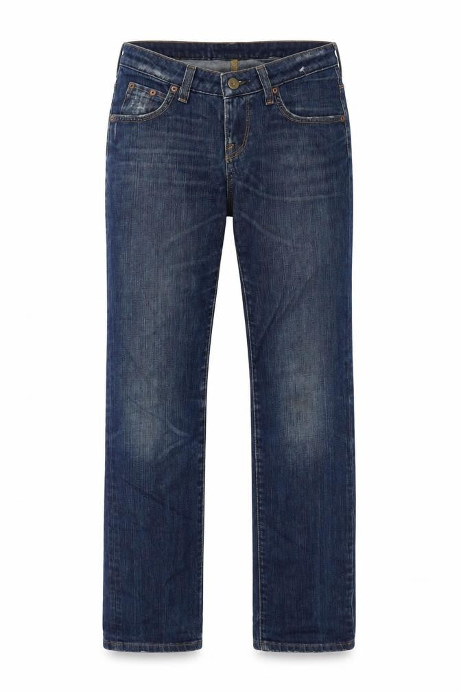 Lee Womens Blue Cotton Straight Jeans Size 27 in L31 in Regular Button