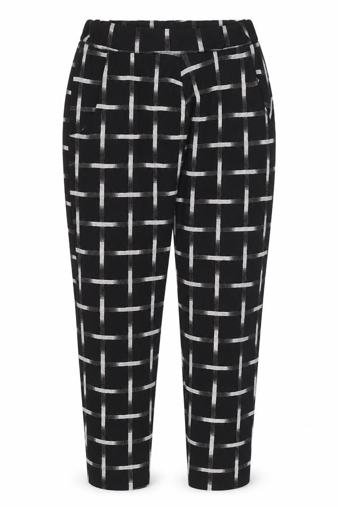 Missguided Womens Black Check Polyester Carrot Trousers Size 12 L28 in Regular