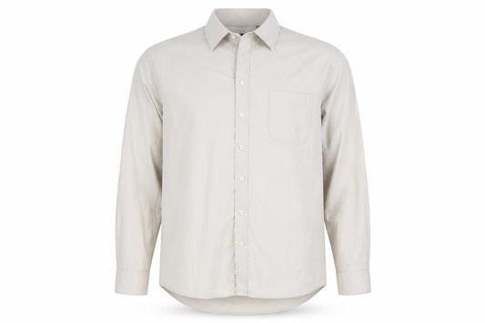 Mansize Mens Beige Polyester Button-Up Size 49 Collared Button