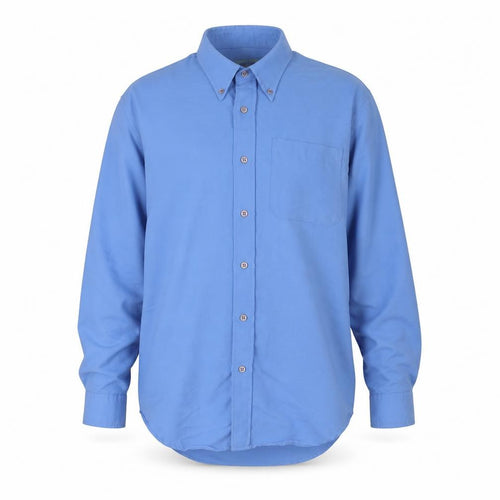 Charles Morgan Mens Blue Cotton Button-Up Size M Collared Button