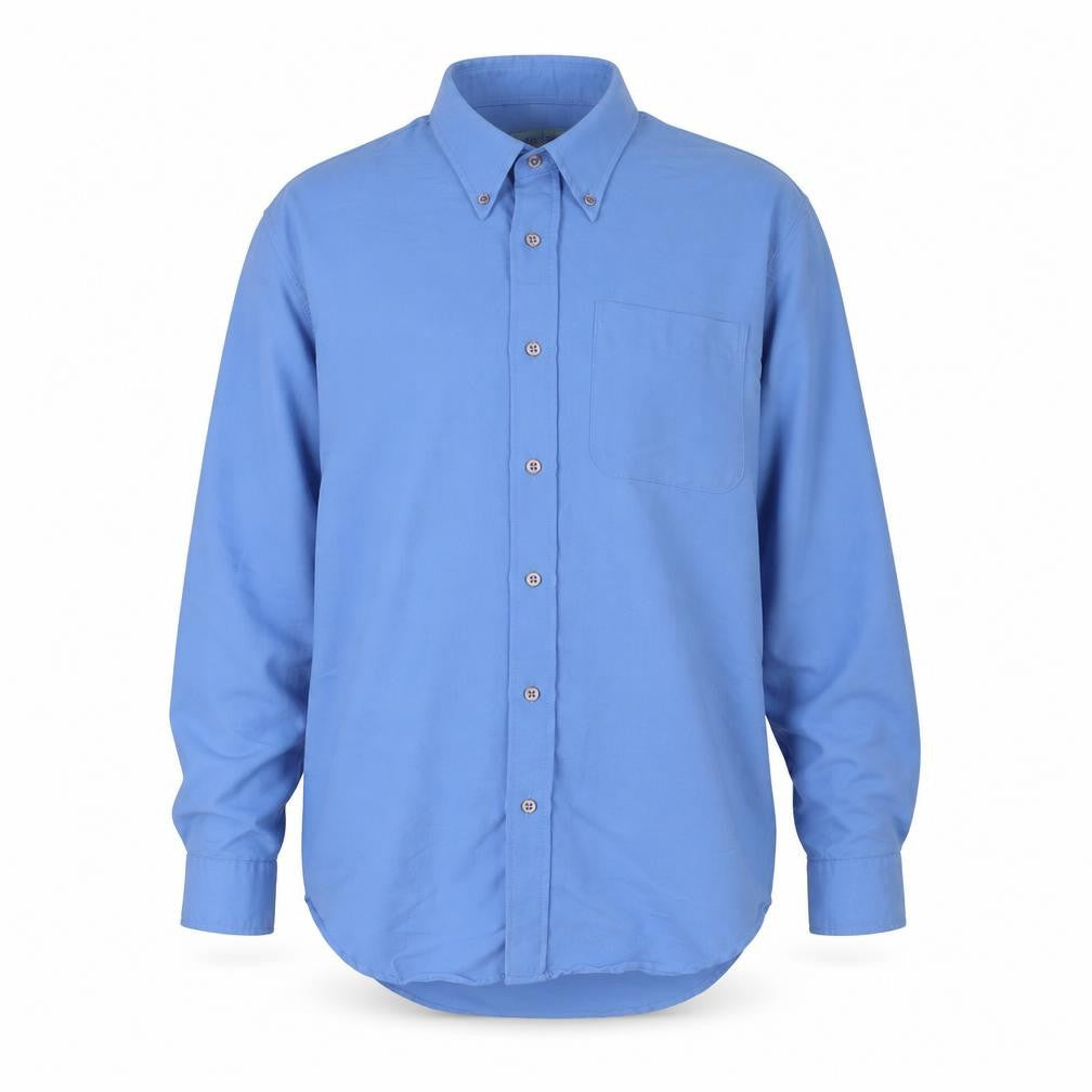 Charles Morgan Mens Blue Cotton Button-Up Size M Collared Button