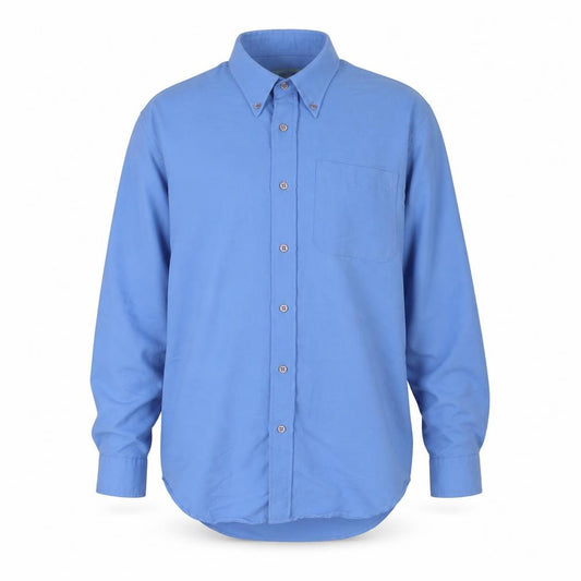 Charles Morgan Mens Blue Cotton Button-Up Size M Collared Button