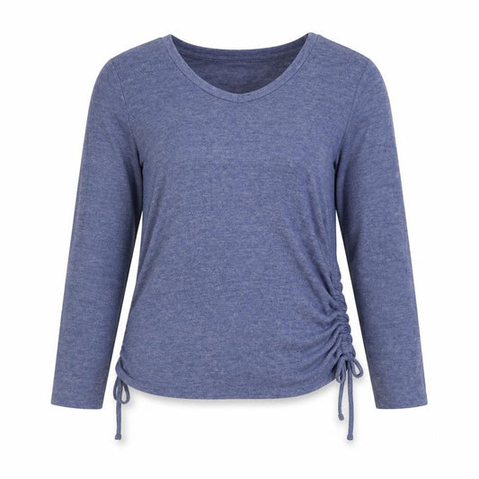 Front view of George women’s blue round neck polyester jumper, size UK 12