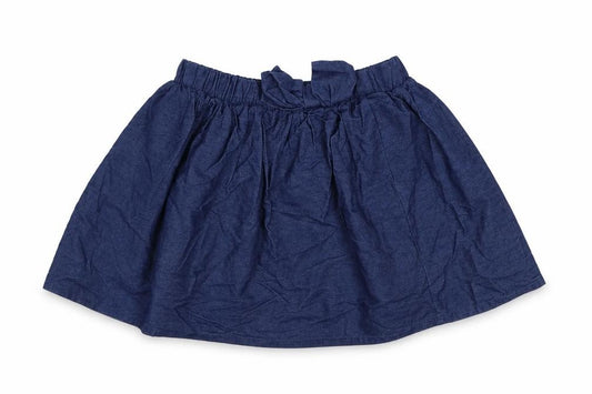 Preworn Girls Blue Cotton Skater Skirt Size 5-6 Years Regular