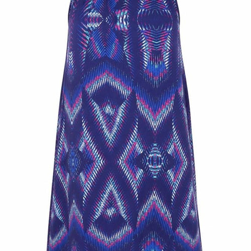 Kaleidoscope Womens Blue Geometric Polyester Slip Dress Size 14 Square Neck Tie