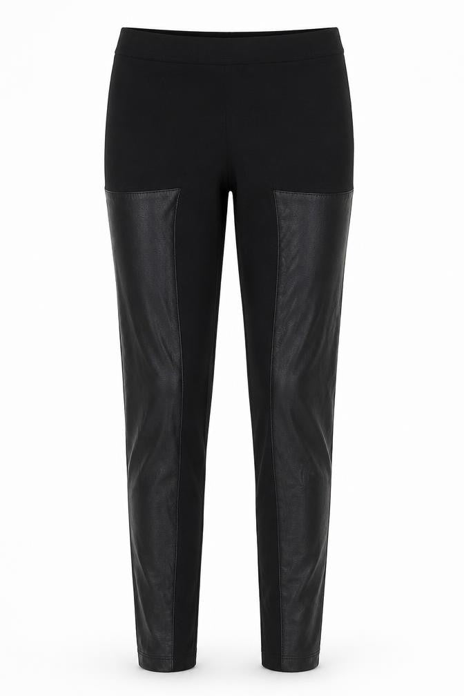 Front view of H&M women’s black polyester jegging leggings, size S, 27-inch leg