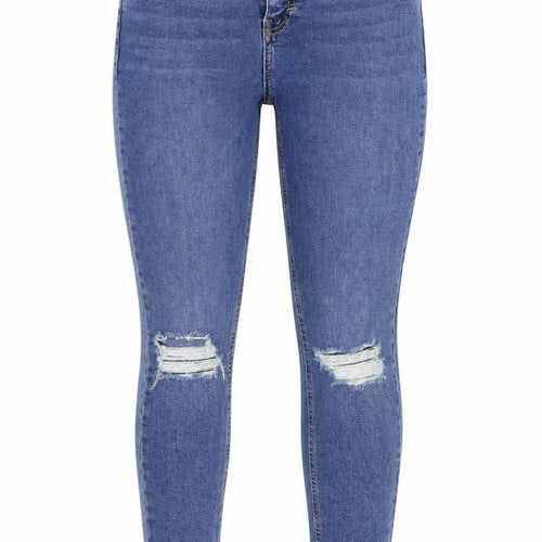 Topshoop Womens Blue Cotton Skinny Jeans Size 28 in L34 in Regular Button