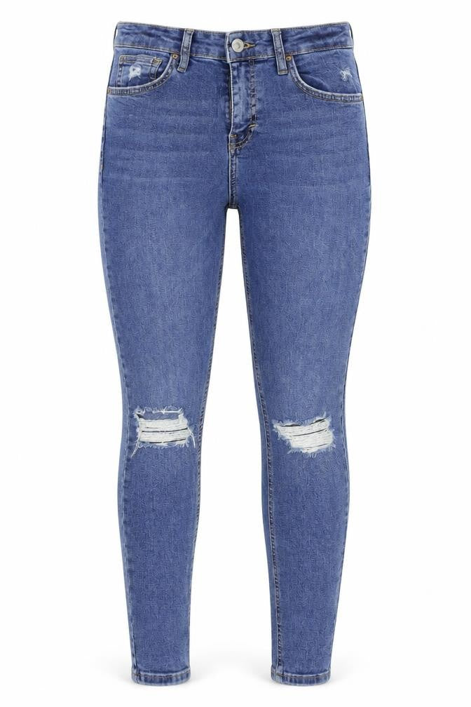 Topshoop Womens Blue Cotton Skinny Jeans Size 28 in L34 in Regular Button