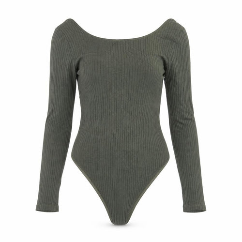 F&F Womens Green Viscose Bodysuit One-Piece Size 12 Snap